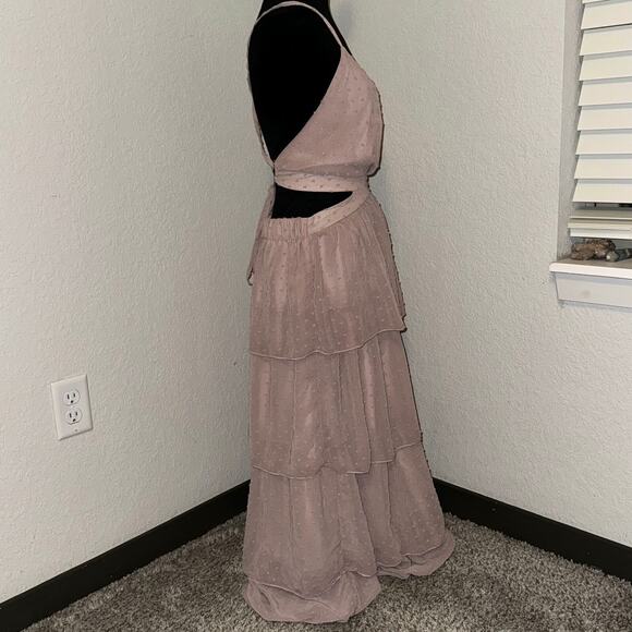 Simplee Maxi Dress Women's Large Pink Backless Sleeveless Adjustable Strap - Picture 2 of 8